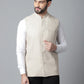 Even Apparels Men's Cream Nehru Jacket With Welt Pockets | Swadesiicart