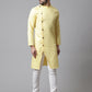 Even Apparels Yellow Sherwani Kurta With Asymetrical Cut | Swadesiicart