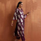trueBrowns Purple Metallic Straight Kurta Set | Swadesiicart