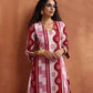 trueBrowns Pink Geometric Print Kurta Co-ord Set - Swadesiicart