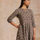 trueBrowns Clay Dabu Zig-Zag Motifs Print Cotton Flared Kurta Pant Set | Swadesiicart