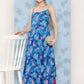 InWeave Women's Blue Pink Japanese Art Strappy Set - Swadesiicart