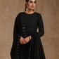 trueBrowns Black Gold Cotton Anarkali Set | Swadesiicart