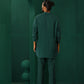trueBrowns Men's Turquoise Dobby Co-ord Set - Swadesiicart
