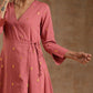 trueBrowns Blush Gold Cotton Angrakha Kurta Set | Swadesiicart