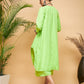 InWeave Women's Lime Green Flared Kurta Palazzo Set - Swadesiicart