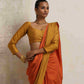 trueBrowns Orange Silk Ready To Wear Saree | Swadesiicart