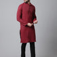 Even Apparels Maroon Solid Kurta With Band Collar | Swadesiicart