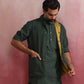 trueBrowns Men's Mustard Cotton Reversible Nehru Jacket | Swadesiicart