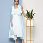 Ahalyaa Women Blue & White Checked Kurta | Swadesiicart