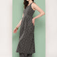 InWeave Women's Black Bandhej Print Raisa Back Detial Long Coords Set - Swadesiicart