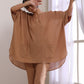 trueBrowns Beige Dobby Boxy Fit High-Low Co-Ord Set - Swadesiicart