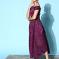InWeave Women's Wine Brocade Dress - Swadesiicart