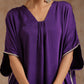 trueBrowns Violet Modal Satin Kaftan Kurta Set | Swadesiicart