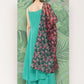 InWeave Women's Teal Strappy Set W Black Pink Camelia Or Duptta - Swadesiicart