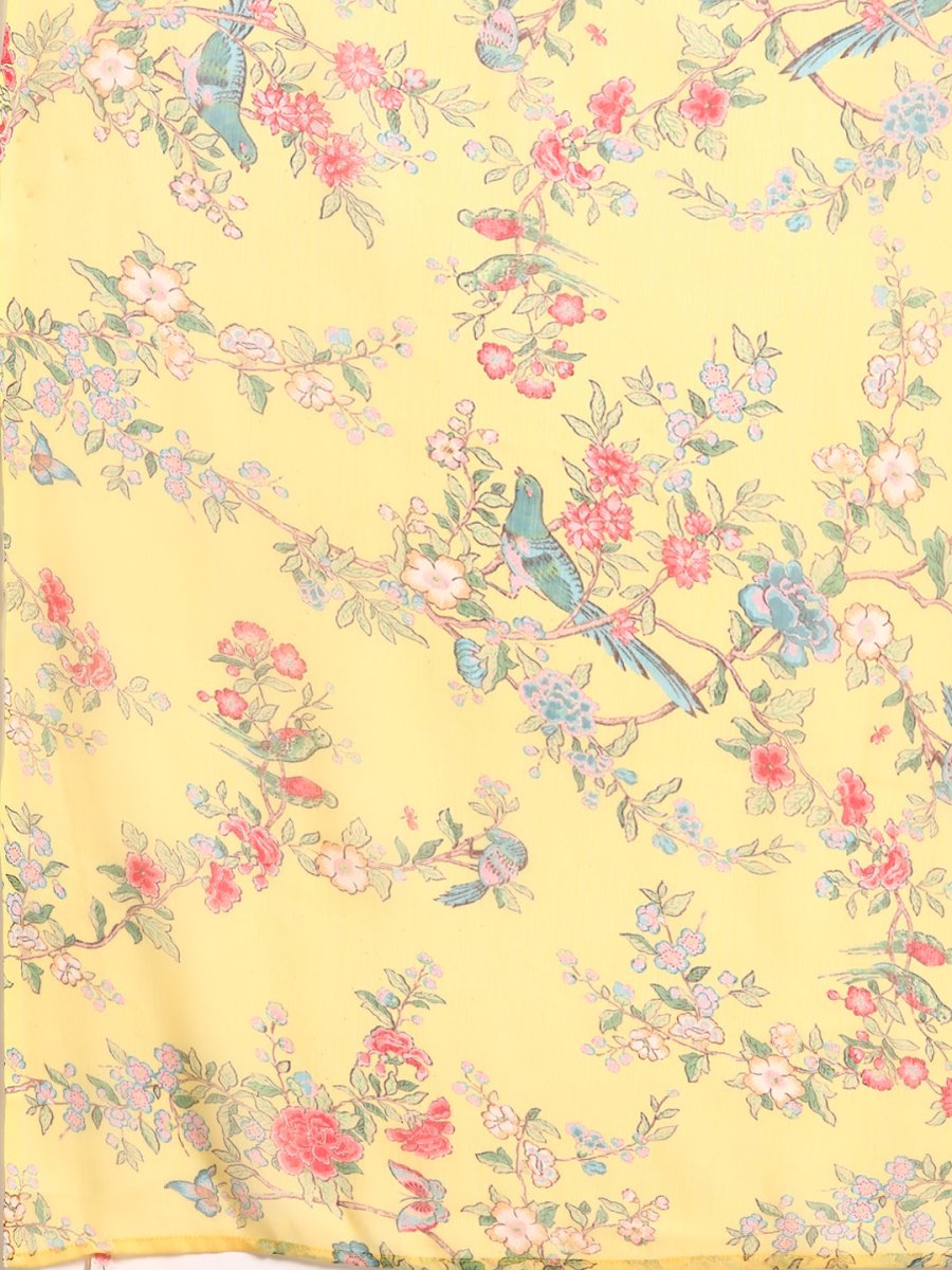 Ahalyaa Floral Poly Chiffon Saree | Swadesiicart