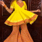 Pomcha Jaipur Tuscan Yellow Cotton Sharara Set | Swadesiicart