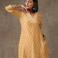 trueBrowns Beige White Flared Printed Silk Kurta Pant Set | Swadesiicart
