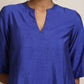 trueBrowns Blue Silk High Slit Kurta Set | Swadesiicart