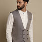 Even Apparels Men's Grey Double Breast Waistcoat | Swadesiicart