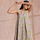 trueBrowns Grey Overall Floral Block Print Cotton Sleeveless Flared Kurta Pant Set | Swadesiicart