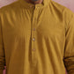 trueBrowns Men's Mustard Mandarin Collar Kurta | Swadesiicart