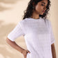 trueBrowns White Cotton Dobby Kurta Pant Set | Swadesiicart