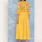 Ahalyaa Floral Print Crepe Empire Midi Ethnic Dress | Swadesiicart