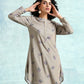 trueBrowns Sage Printed Velvet Co-Ord Set - Swadesiicart