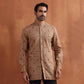 trueBrowns Men's Brown Printed Short Kurta | Swadesiicart