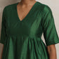 trueBrowns Dark Green Silk Arkali Flared Kurta Set | Swadesiicart