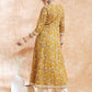 InWeave Women's Mustard Printed Gota Embroidered Anarkali Kurta - Swadesiicart