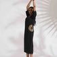 trueBrowns Black Cotton Embroidered Dress | Swadesiicart