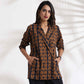 trueBrowns Black Cotton Print Jacket Top Co-ord Set - Swadesiicart
