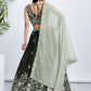 House of Panchhi Turquoise Blue Georgette Sequins And Thread Embroidery Lehenga Choli & Dupatta | Swadesiicart
