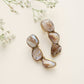 trueBrowns Brass Marble Stone Earrings - Swadesiicart