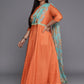 Ahalyaa Plus Size Boat neck Maxi Ethnic Dress | Swadesiicart