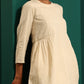 trueBrowns Ivory Tonal Cotton Side Gathers Co-ord Set - Swadesiicart