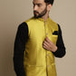 Even Apparels Men's Yellow Mandarin Collar Waistcoat | Swadesiicart