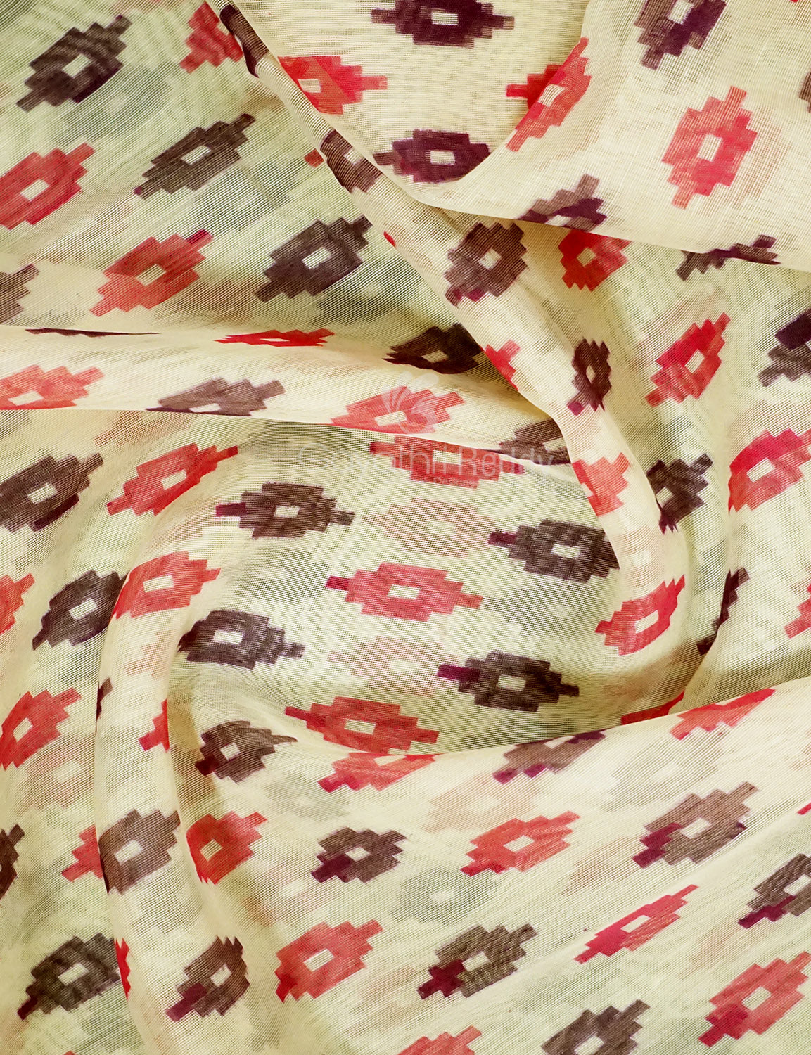 Shades of Cream And Pink Colour Blouse Patola Design Semi Chanderi Saree By Gayathri Reddy Designer Studio | Swadesiicart