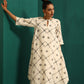 trueBrowns Ivory Rhombus Cotton Handkerchief Kurta Pant Set | Swadesiicart
