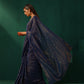 trueBrowns Royal Blue Cotton Gold Lurex Striped Ready to Wear Saree | Swadesiicart