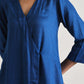 trueBrowns Ink Blue Angrakha Kurta Set | Swadesiicart