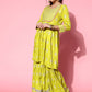 InWeave Women's Light Green Gota Work Kurta Sharara Set - Swadesiicart