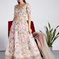 House of Panchhi Cream Colour Organza Floral Design Digital Print Lehenga Choli & Dupatta | Swadesiicart