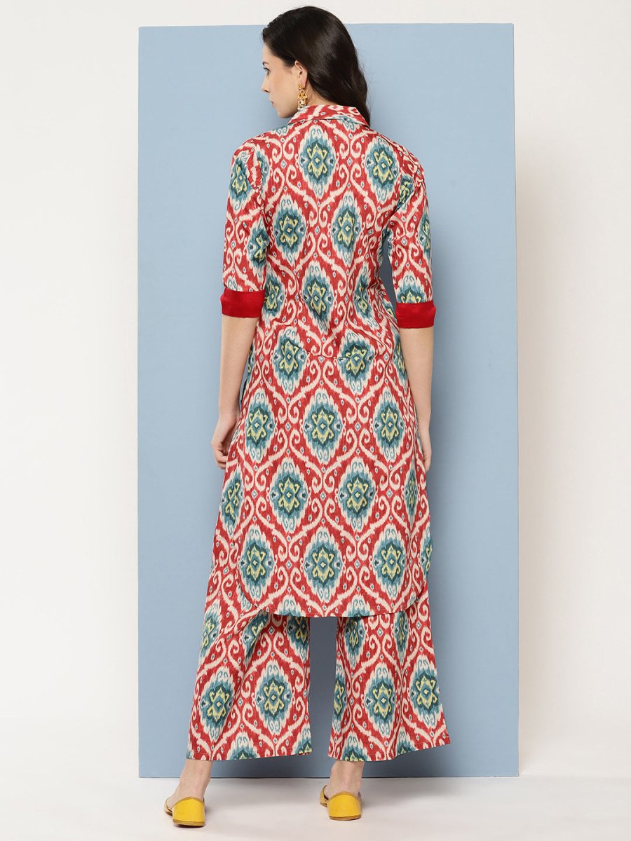 Ahalyaa Women Ethnic Motifs Printed Regular Gotta Patti Kurta with Palazzos | Swadesiicart