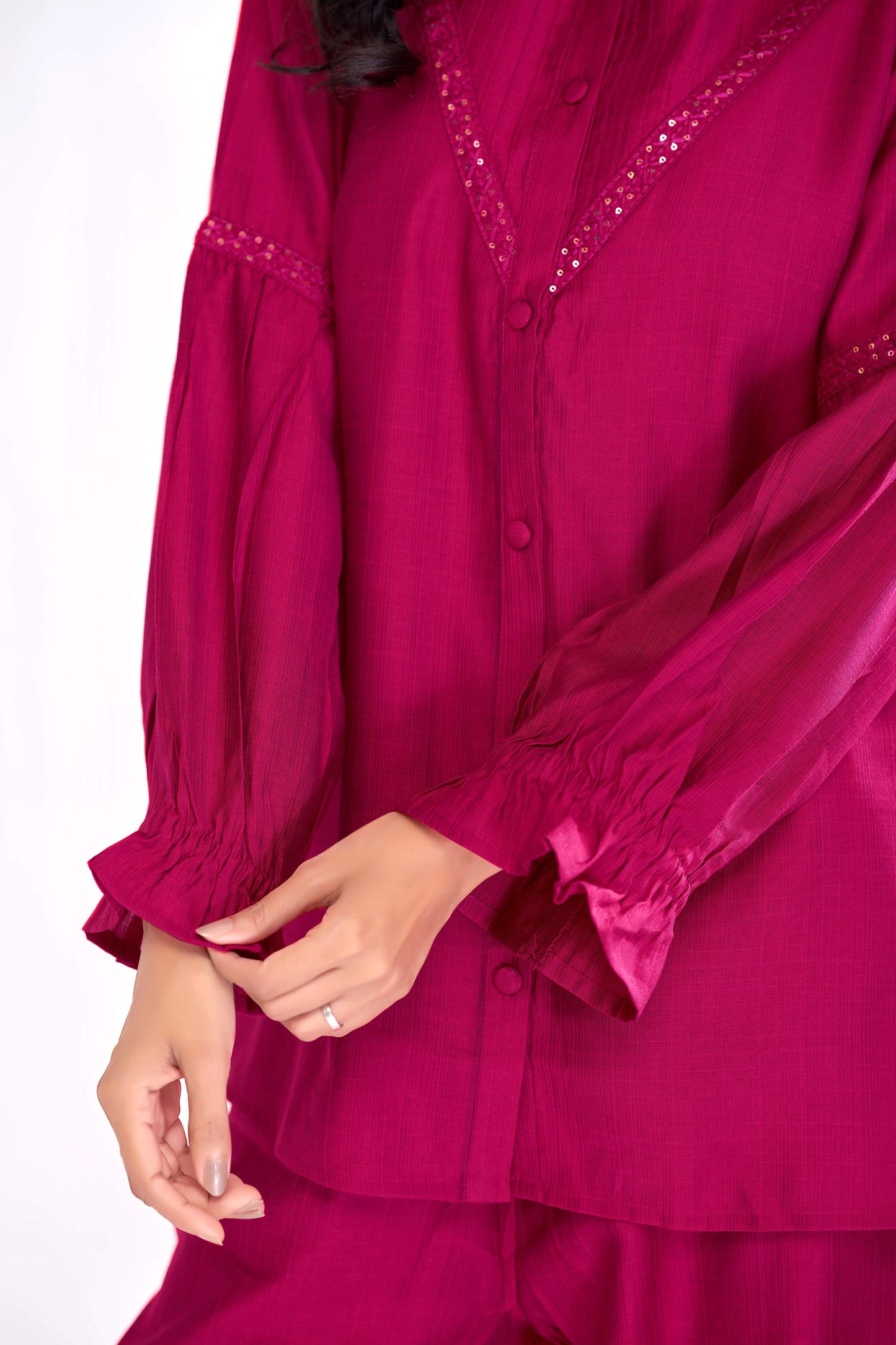 BulBul Mahi Red Co-Ord Set - Swadesiicart
