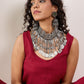 InWeave Maroon Round Sleeveless Jumpsuit - Swadesiicart