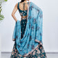 House of Panchhi Olive Pure Georgette Sequins And Thread Embroidery Lehenga Choli & Dupatta | Swadesiicart