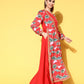 Ahalyaa Floral Printed Tie-Ups Maxi Ethnic Dress | Swadesiicart